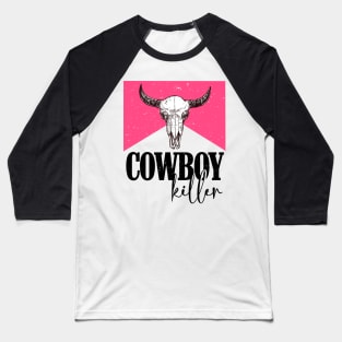 Western Cowgirl vintage Punchy Skull Baseball T-Shirt